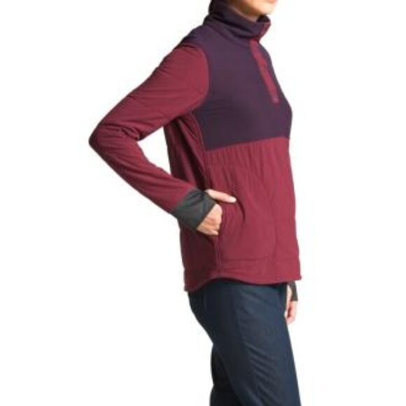 The North Face Mountain Sweatshirt 1/4 Snap Jacket Fig & Galaxy Purple - Picture 3 of 17